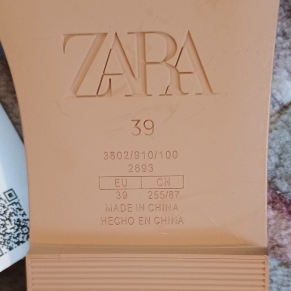NWT Zara Tan Bow Slide Sandals - Picture 7 of 7